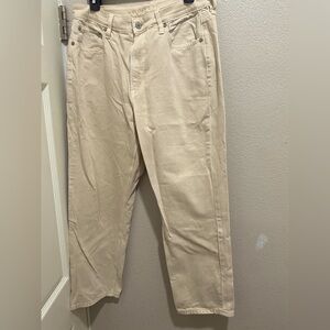 American Eagle Outfitters Cream Denim Pants high waisted never worn size 12
